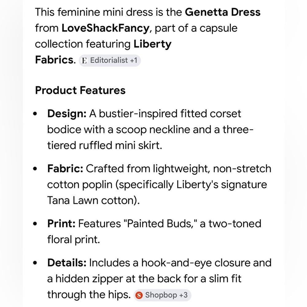 LoveShackFancy Genetta Painted Buds Mini Ruffle Dress Size 8 - Picture 8 of 8
